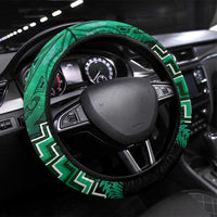 Aotearoa Matariki Steering Wheel Cover Green Fern Maori Poutama