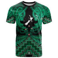 Personalised Aotearoa Matariki T Shirt Green Fern Maori Poutama