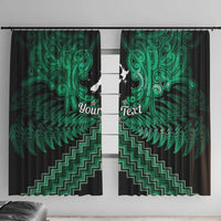Personalised Aotearoa Matariki Window Curtain Green Fern Maori Poutama