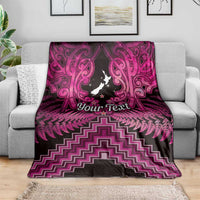 Personalised Aotearoa Matariki Blanket Pink Fern Maori Poutama