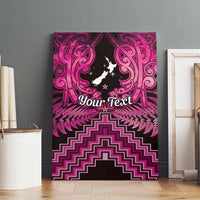 Personalised Aotearoa Matariki Canvas Wall Art Pink Fern Maori Poutama