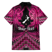 Personalised Aotearoa Matariki Family Matching Summer Maxi Dress and Hawaiian Shirt Pink Fern Maori Poutama LT01 - Polynesian Pride