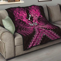 Personalised Aotearoa Matariki Quilt Pink Fern Maori Poutama