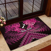 Personalised Aotearoa Matariki Rubber Doormat Pink Fern Maori Poutama