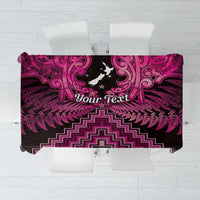 Personalised Aotearoa Matariki Tablecloth Pink Fern Maori Poutama