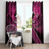Personalised Aotearoa Matariki Window Curtain Pink Fern Maori Poutama