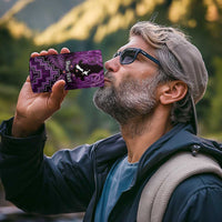 Personalised Aotearoa Matariki 4 in 1 Can Cooler Tumbler Purple Fern Maori Poutama LT01 - Polynesian Pride