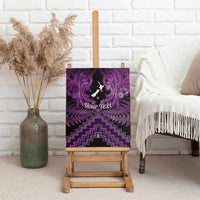 Personalised Aotearoa Matariki Canvas Wall Art Purple Fern Maori Poutama