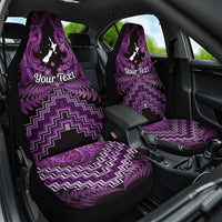Personalised Aotearoa Matariki Car Seat Cover Purple Fern Maori Poutama