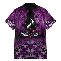 Personalised Aotearoa Matariki Family Matching Mermaid Dress and Hawaiian Shirt Purple Fern Maori Poutama LT01 - Polynesian Pride