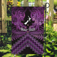 Personalised Aotearoa Matariki Garden Flag Purple Fern Maori Poutama