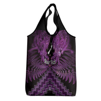 Personalised Aotearoa Matariki Grocery Bag Purple Fern Maori Poutama
