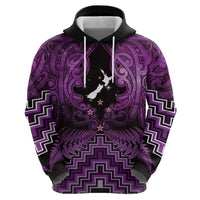 Personalised Aotearoa Matariki Hoodie Purple Fern Maori Poutama LT01 - Polynesian Pride
