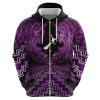 Personalised Aotearoa Matariki Hoodie Purple Fern Maori Poutama LT01 - Polynesian Pride