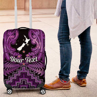 Personalised Aotearoa Matariki Luggage Cover Purple Fern Maori Poutama LT01 Purple - Polynesian Pride