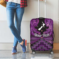 Personalised Aotearoa Matariki Luggage Cover Purple Fern Maori Poutama LT01 - Polynesian Pride