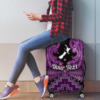 Personalised Aotearoa Matariki Luggage Cover Purple Fern Maori Poutama LT01 - Polynesian Pride