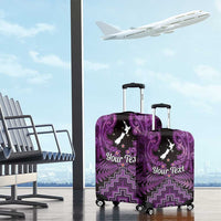 Personalised Aotearoa Matariki Luggage Cover Purple Fern Maori Poutama LT01 - Polynesian Pride