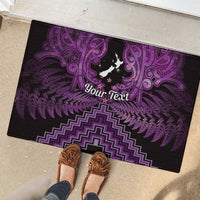 Personalised Aotearoa Matariki Rubber Doormat Purple Fern Maori Poutama