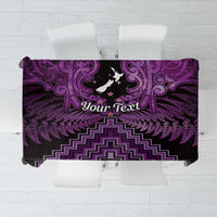 Personalised Aotearoa Matariki Tablecloth Purple Fern Maori Poutama