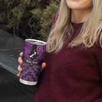 Personalised Aotearoa Matariki Tumbler Cup Purple Fern Maori Poutama LT01 - Polynesian Pride