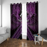 Personalised Aotearoa Matariki Window Curtain Purple Fern Maori Poutama