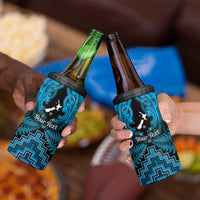Personalised Aotearoa Matariki 4 in 1 Can Cooler Tumbler Turquoise Fern Maori Poutama LT01 - Polynesian Pride