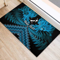 Personalised Aotearoa Matariki Rubber Doormat Turquoise Fern Maori Poutama