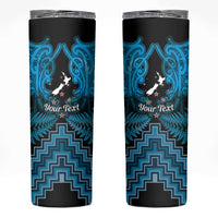 Personalised Aotearoa Matariki Skinny Tumbler Turquoise Fern Maori Poutama LT01 Turquoise - Polynesian Pride