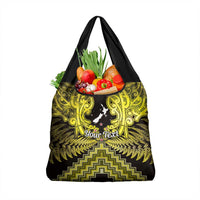 Personalised Aotearoa Matariki Grocery Bag Yellow Fern Maori Poutama