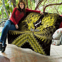 Personalised Aotearoa Matariki Quilt Yellow Fern Maori Poutama