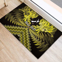 Personalised Aotearoa Matariki Rubber Doormat Yellow Fern Maori Poutama