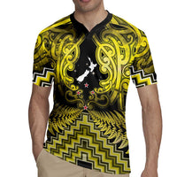 Personalised Aotearoa Matariki Rugby Jersey Yellow Fern Maori Poutama