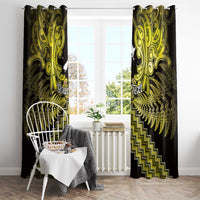 Personalised Aotearoa Matariki Window Curtain Yellow Fern Maori Poutama
