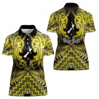 Personalised Aotearoa Matariki Women Polo Shirt Yellow Fern Maori Poutama