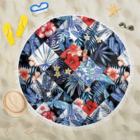 Hawaii Tropicana Blue Pattern Beach Blanket - Polynesian Pride