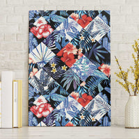 Hawaii Tropicana Blue Pattern Canvas Wall Art - Polynesian Pride