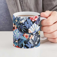 Hawaii Tropicana Blue Pattern Ceramic Mug - Polynesian Pride