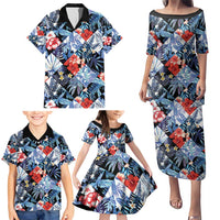 Hawaii Tropicana Blue Pattern Family Matching Puletasi and Hawaiian Shirt - Polynesian Pride