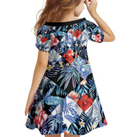 Hawaii Tropicana Blue Pattern Family Matching Tank Maxi Dress and Hawaiian Shirt - Polynesian Pride