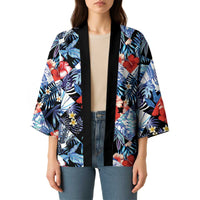 Hawaii Tropicana Blue Pattern Kimono - Polynesian Pride