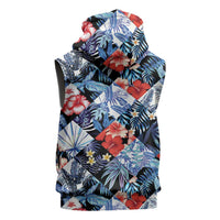 Hawaii Tropicana Blue Pattern Sleeveless Zip Hoodie LT01 - Polynesian Pride