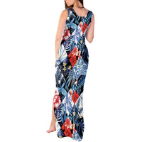 Hawaii Tropicana Blue Pattern Tank Maxi Dress - Polynesian Pride