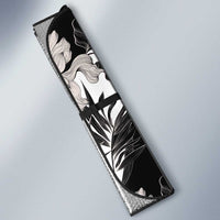 Black White Monotone Tropical Flowers Pattern Auto Sun Shade LT01 - Polynesian Pride