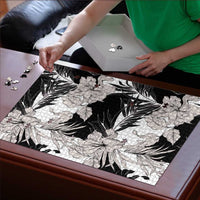Black White Monotone Tropical Flowers Pattern Puzzle - Polynesian Pride