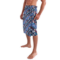 Polynesian Monstera Tiare Floral Lavalava Royal Blue Tropical Plaid - Polynesian Pride