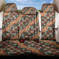 Polynesian Monstera Tiare Floral Back Car Seat Cover Chocolate Brown Tropical Plaid - Polynesian Pride