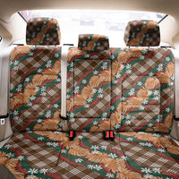 Polynesian Monstera Tiare Floral Back Car Seat Cover Chocolate Brown Tropical Plaid - Polynesian Pride