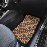 Polynesian Monstera Tiare Floral Car Mats Chocolate Brown Tropical Plaid - Polynesian Pride