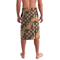 Polynesian Monstera Tiare Floral Lavalava Chocolate Brown Tropical Plaid - Polynesian Pride
